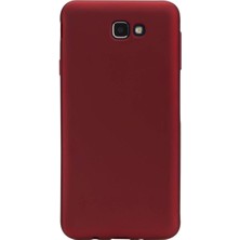Samsung Galaxy J7 Prime Premium Silikon Kılıf Bordo