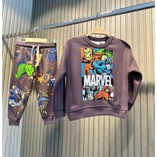 Tios Trend Marvel  Baskılı Sweatshirt Alt 2'li Takım