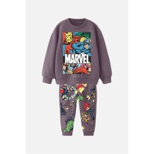 Tios Trend Marvel  Baskılı Sweatshirt Alt 2'li Takım