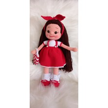 Kırmızı Elif Bebek Amigurumi Organik Oyuncak