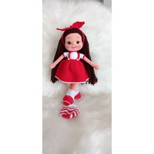 Kırmızı Elif Bebek Amigurumi Organik Oyuncak