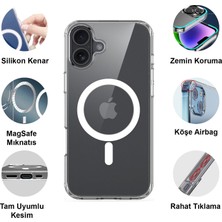 CepStok Apple iPhone 16 Plus Magsafe Wireless Şarj Özellikli Şeffaf Kılıf