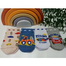 Bebek Meselesi 4'lü Mydad Desen Erkek Bebe Patik Çorap