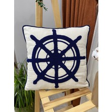 Punch (Panç) Nakışlı %100 Pamuklu Kumaş Kırlent Kılıfı