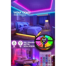 Suled   5mt x 2'li Set Rgb Duvar Tavan Şerit LED Işık Ambiyans & Sabit 16 Renk Kumandalı Yapışkanlı 10 Metre