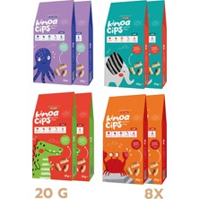 8 Paket 20G Sade Kinoa Cipsi For Kids Glutensiz Vegan Yağsız Cips Çocuklara Özel Ambalaj Karışık Ambalajlar