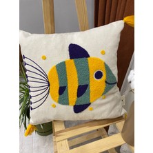 Punch (Panç) Nakışlı %100 Pamuklu Kumaş Kırlent Kılıfı