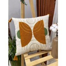 Punch (Panç) Nakışlı %100 Pamuklu Kumaş Kırlent Kılıfı