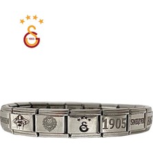 Jewelry Shop Galatasaray Taraftarlı Çelik Italyan Charm Bileklik