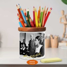 Baş Öğretmen Mustafa Kemal Atatürk Ahşap Seramik Kalemlik-A8