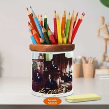 Kürsüden Seslenen Kemal Atatürk Ahşap Seramik Kalemlik-ata_351