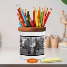 Mustafa Paşa ve Inönü Sohbeti Ahşap Seramik Kalemlik -1093)