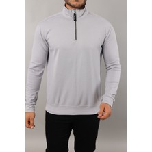 A02Teks Erkek Uzun Kollu Slim Fit Pamuklu Yarım Fermuarlı Sweatshirt