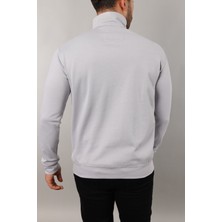 A02Teks Erkek Uzun Kollu Slim Fit Pamuklu Yarım Fermuarlı Sweatshirt