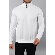 A02Teks Erkek Uzun Kollu Slim Fit Pamuklu Yarım Fermuarlı Sweatshirt