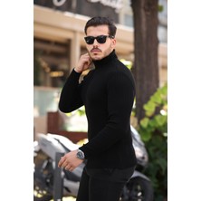 A02Teks Erkek Slim Fit Balıkçı Yaka Fitilli Kalın Kazak