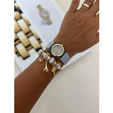 Has Silikon Kordonlu Bileklik Hediyeli Kadın Saat