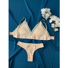 Blue Moonlight Lingerie Somon Kaşkorse Sütyen Külot Takım