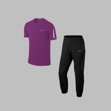 Poseidon Storm  Erkek Mor Özel Supra Penye Kumaş Koşu ve Yürüyüş Için Spor Seti 4XL-10XL