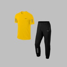 Poseidon Storm  Büyük Beden Erkek Sarı Özel Supra Penye Ter Yapmaz Nefes Alabilir Kumaş Rahat Tshirt-Eşofman Takımı 4-10XL