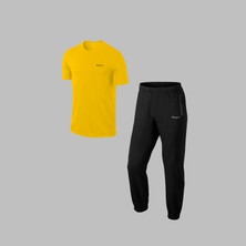 Poseidon Storm  Büyük Beden Erkek Sarı Özel Supra Penye Ter Yapmaz Nefes Alabilir Kumaş Rahat Tshirt-Eşofman Takımı 4-10XL