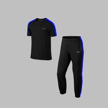 Poseidon Storm Erkek Siyah Özel Supra Penye Kumaş Cepli Rahat Günlük Tshirt-Eşofman Takımı S-3xl