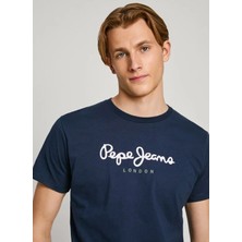 Pepe Jeans Bisiklet Yaka Baskılı Lacivert Erkek T-Shirt PM508208 595 Eggo N