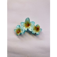 Yağmur Kaktüs 1 Adet 3lü Turkuaz Renk 12 cm Lotus Çiçeği Toka