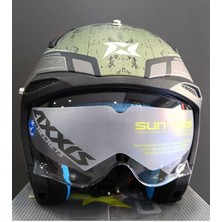 Axxıs Hunter Sv Toxıc C6 Matt Green Kask + Siyah Vizor