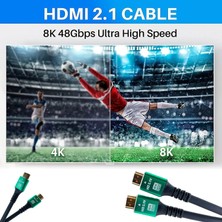 Game Fire 8k Fiber Ethernet HDMi Kablo Tv Pc Ps5 Ps4 Ps3 Xbox Uydu V2.1