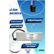 MRQ Xiaomi Mi Vacuum Mop 1c Uyumlu Robot Süpürge Bataryası (Orijinal Kapasite) 2600MAH Batarya