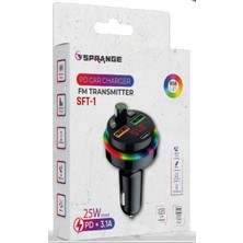 Concord Sft-1 Bluetooth Görüşme ve Müzik Rgb Fm Transmitter 25W Qc 3.0 Pd + 3.1A Çift USB Şarj