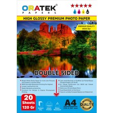 Oratek Epson L8180 Fotoğraf Kağıdı A4 Premium Parlak 120 gr 20 Adet