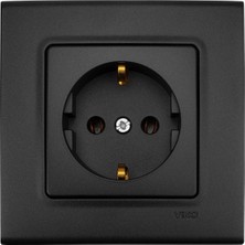 Viko Linnera Life Gece Siyahı Topraklı Priz Çerçeveli - 90444008