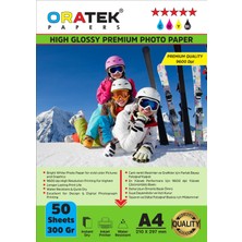 Oratek Epson T664/6641 L3060 Fotoğraf Kağıdı A4 Premium Parlak 300 Gr.50 Adet