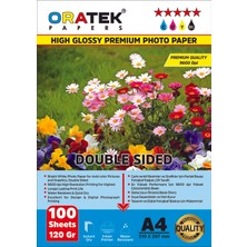Oratek Epson 101 L4260 Fotoğraf Kağıdı A4 Premium Parlak Çift Taraflı 120 gr 100 Adet