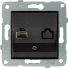 Viko Linnera Life Gece Siyahı Tekli Data Cat-6 İnternet Prizi Çerçevesiz - 90444078
