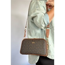 Just Polo Kadın 5 Bölmeli Ayarlanabilir Uzun Askılı Omuz Çantası  6 Bölmeli 28 X18 cm 4023-JP Taba