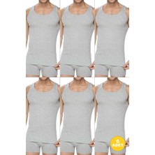 Erkek Premium Pamuklu Klasik Ribana Atlet 6'lı Paket