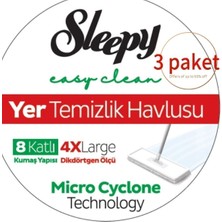 Sleepy Yüzey Yer Temizleme Havlusu, 4 Xl 8 Kat,3 Paket, Dayanıklı Özel Ambalaj
