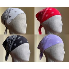4 Adet %100 Pamuklu Desenli Bandana Klasik Desen Desen Bandana Etnik Desen Bandana