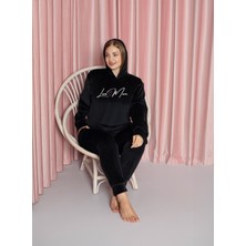 Lady Siyah Büyük Beden Kadife Pijama Takımı