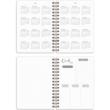 Matt Notebook 2025 Yılı A5 Ajanda Spiralli 15X21 cm - 12 Aylık Bej