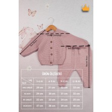 Baby Hola Triko Hırka Pantolon Ikili Fiyonklu Kız Bebek Takım 2792