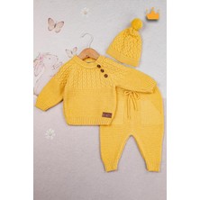 Baby Hola Triko Kazak Pantolon Ponpon Şapkalı Kız Erkek Bebek Takım 2791