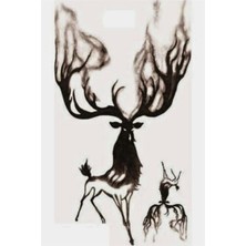 Petek Aksesuar Geyik 2 Adet Geçici Dövme Tattoo