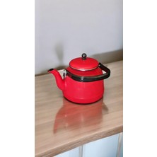 Emaye Kahve Bitki Demlik Nostalji Kırmızı Çaydanlık Çinko Suluk Kettle 2.5 Lt Vintage
