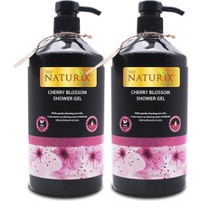 Naturix Bitkisel Japon Kirazı Duş Jeli 2'li 1000 ml Paraben Fosfat Içermez Büyük Boy Nemlendirici Duş Jeli