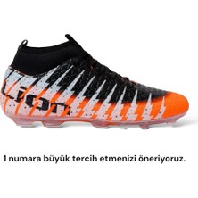 Liger Çoraplı Bilekli Boğazlı Krampon Futbol Ayakkabısı Oranj - Siyah