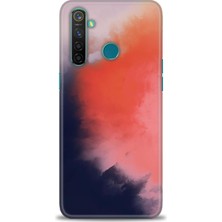 Realme 5 Pro Kılıf Hd Baskılı - Sisli Turuncu + 9h Nano Ekran Koruyucu